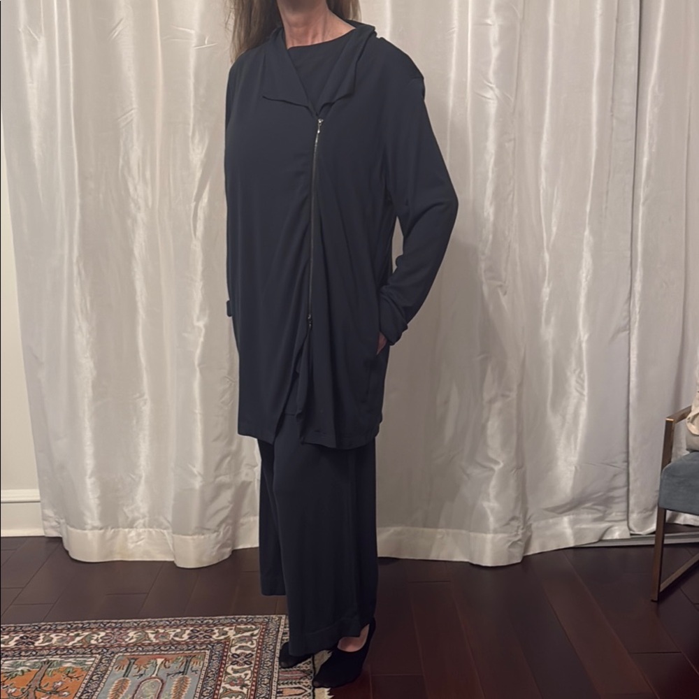 FLAX Moderns 3-Piece Set – Jacket, Tunic, & Pants – Size L – Dark Dark Grey